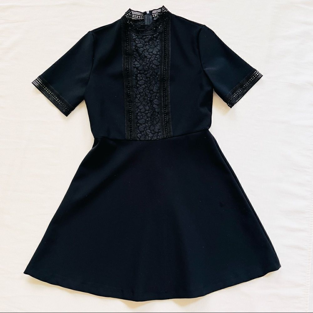 Zara Womens Dress Short Lace Casual Shortsleeve Fashion Fit Flare LBD Fashion S